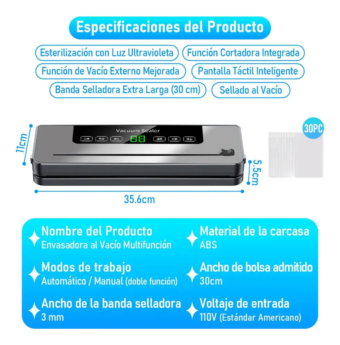 Selladora al Vacío 5 En 1