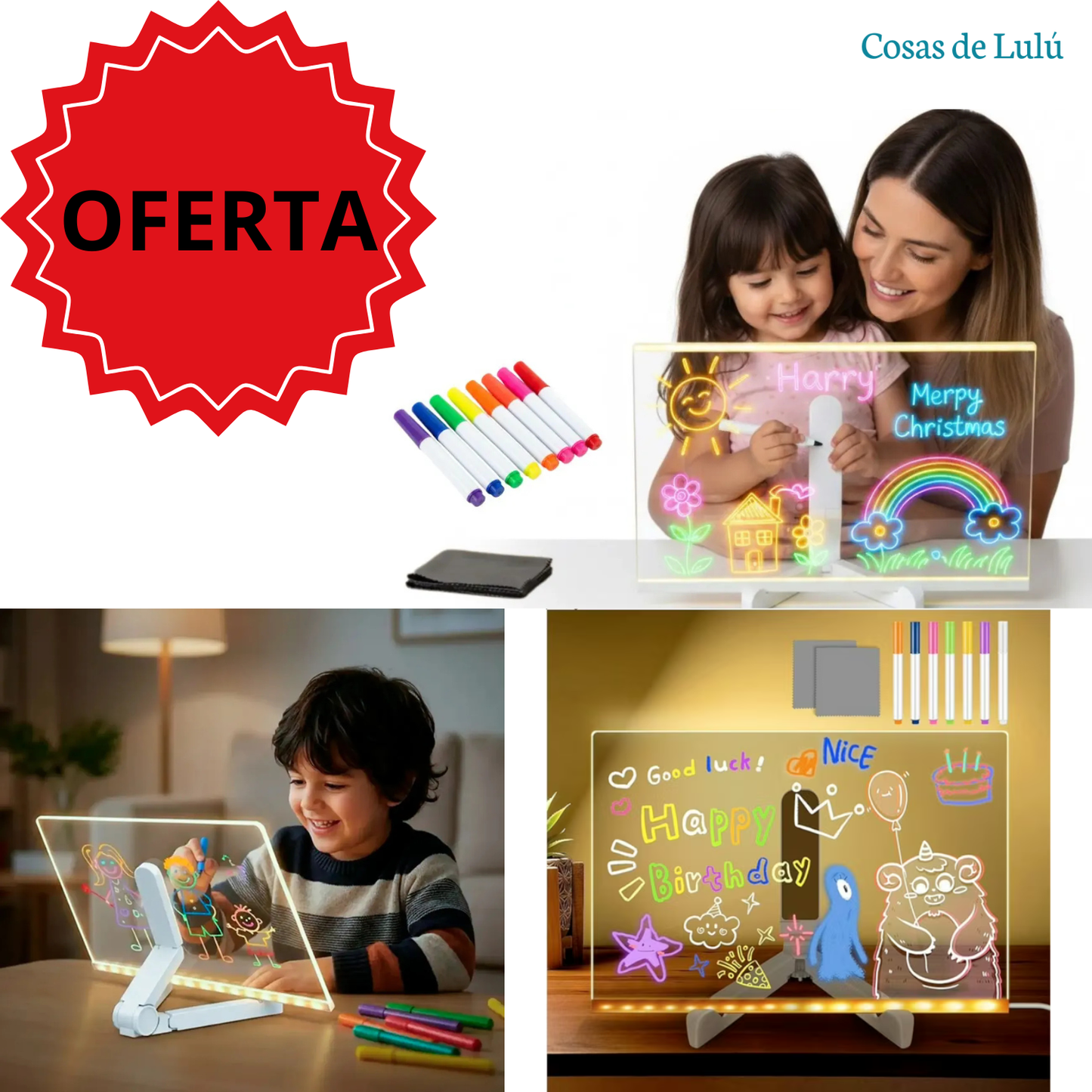 Pizarra LED Dibujos