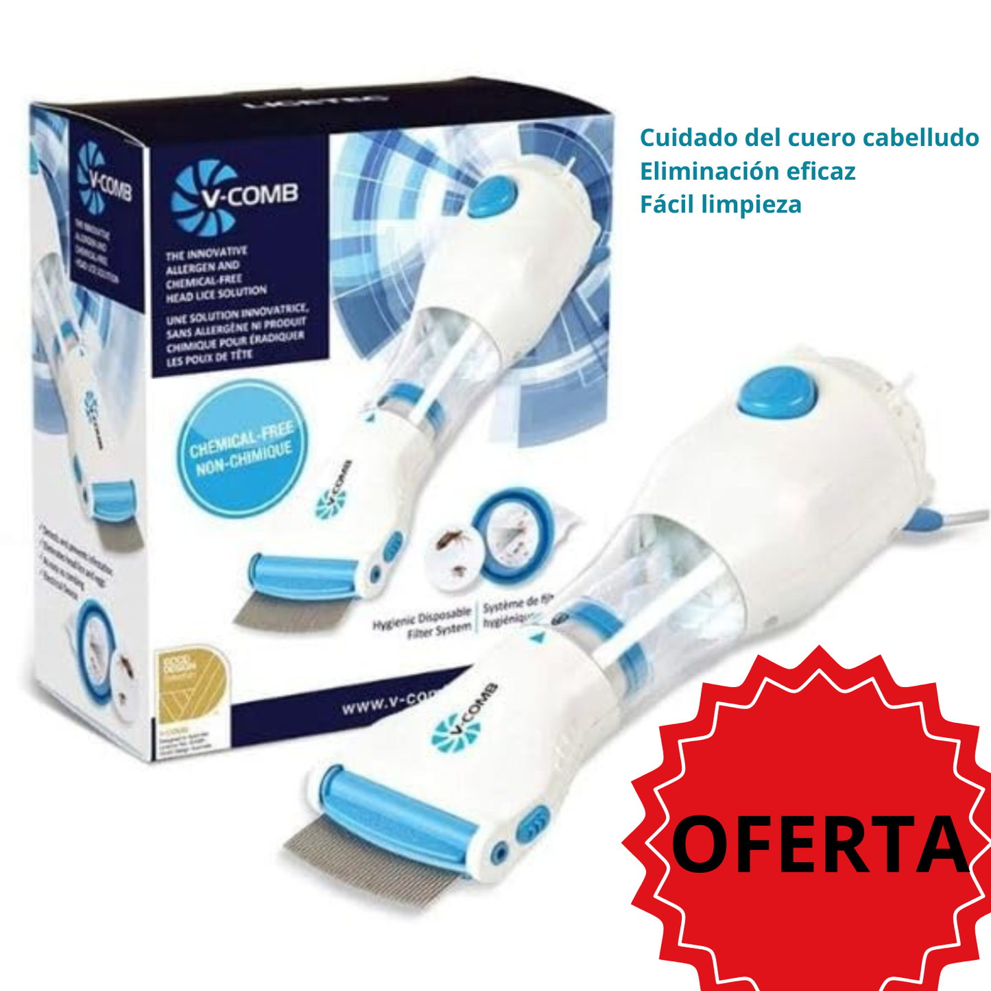 Peine Antipiojos Eléctrico